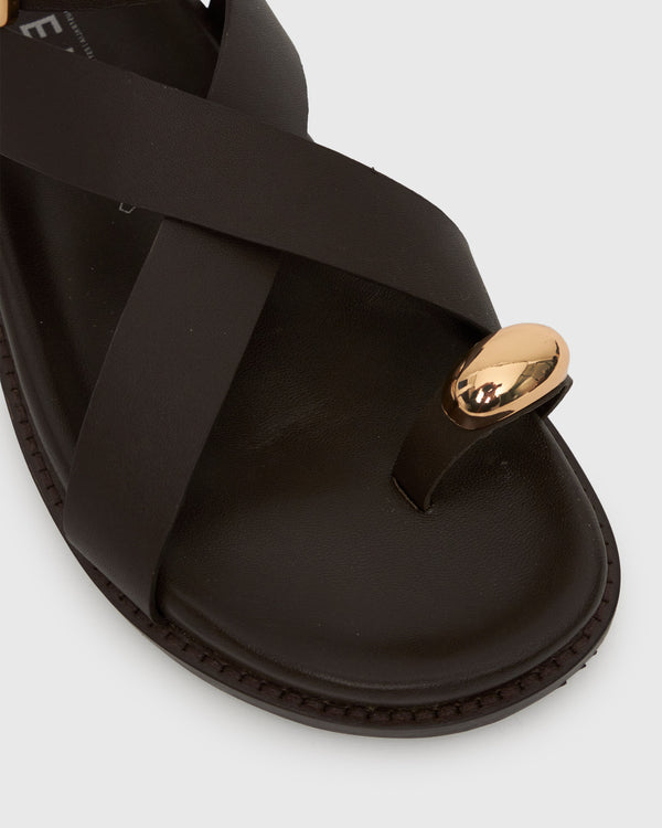 Betts MALIBU Leather Crossover Ankle-Strap Sandals