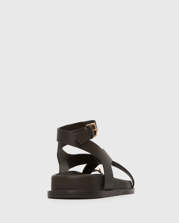 Betts MALIBU Leather Crossover Ankle-Strap Sandals