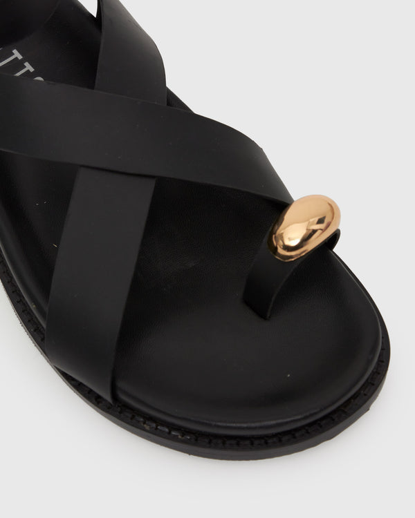 Betts MALIBU Leather Crossover Ankle-Strap Sandals