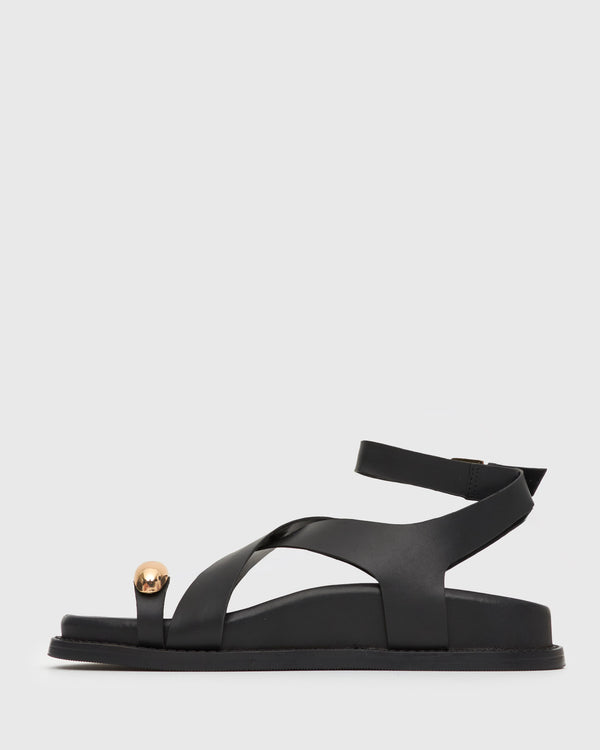 Betts MALIBU Leather Crossover Ankle-Strap Sandals