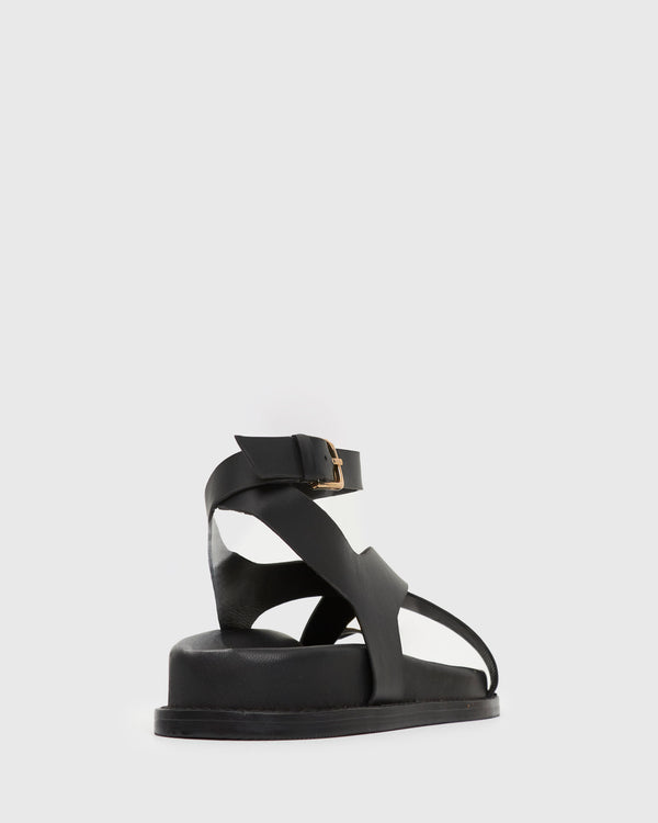 Betts MALIBU Leather Crossover Ankle-Strap Sandals