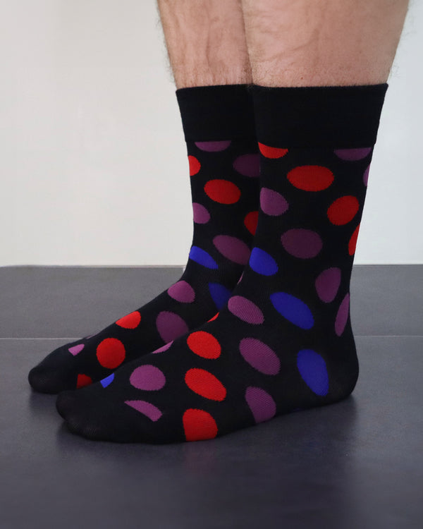 Betts MENS BLACK MULTI BAMBOO SOCKS S/M