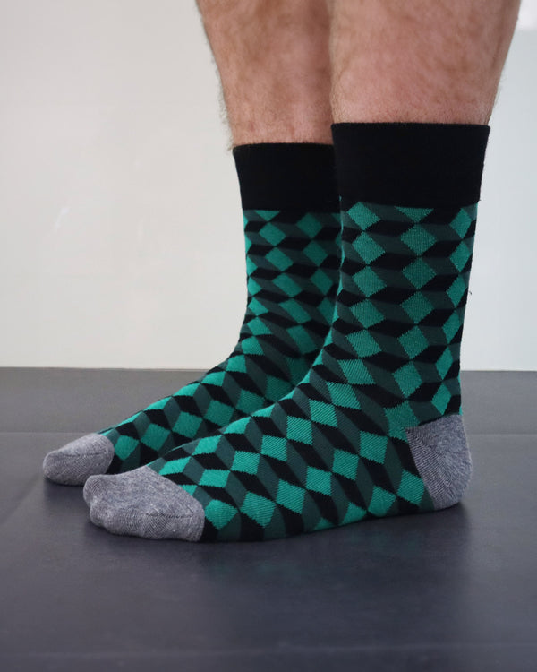 Betts MENS GREEN/BLACK BAMBOO SOCKS M/L