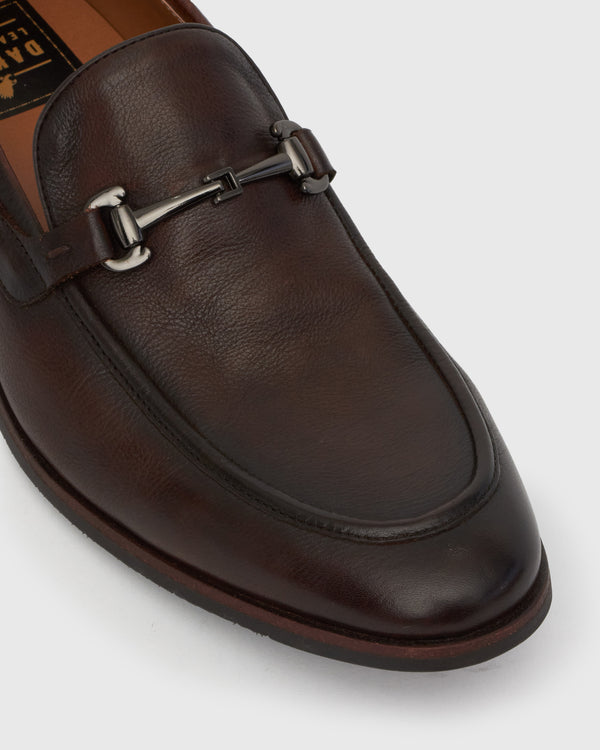 Betts NATE Leather Buckle Trim Loafers