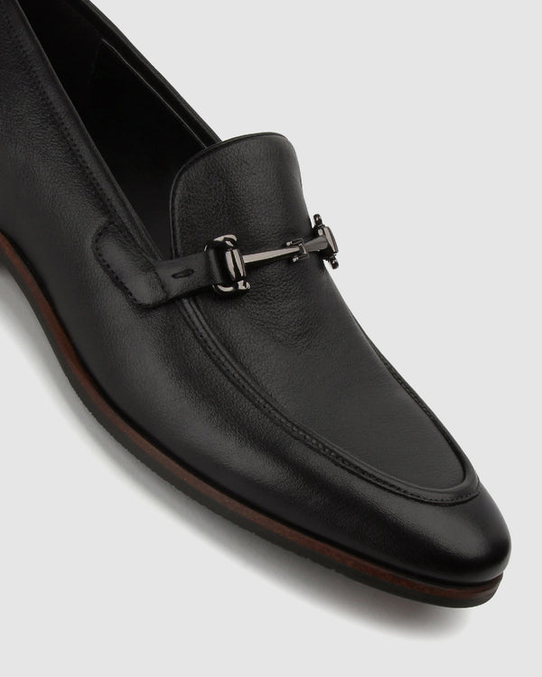 Betts NATE Leather Buckle Trim Loafers