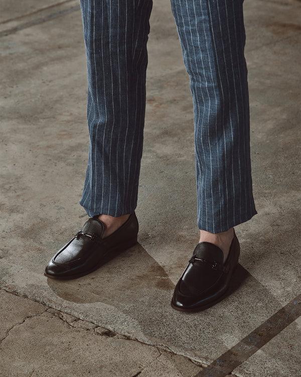 Betts NATE Leather Buckle Trim Loafers