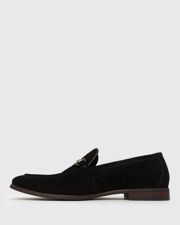 Betts NATE Leather Buckle Trim Loafers