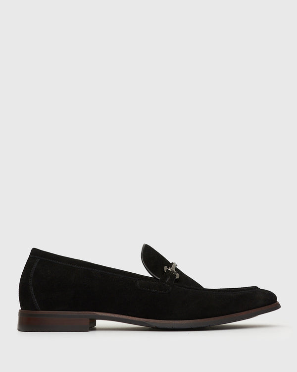betts NATE Leather Buckle Trim Loafers