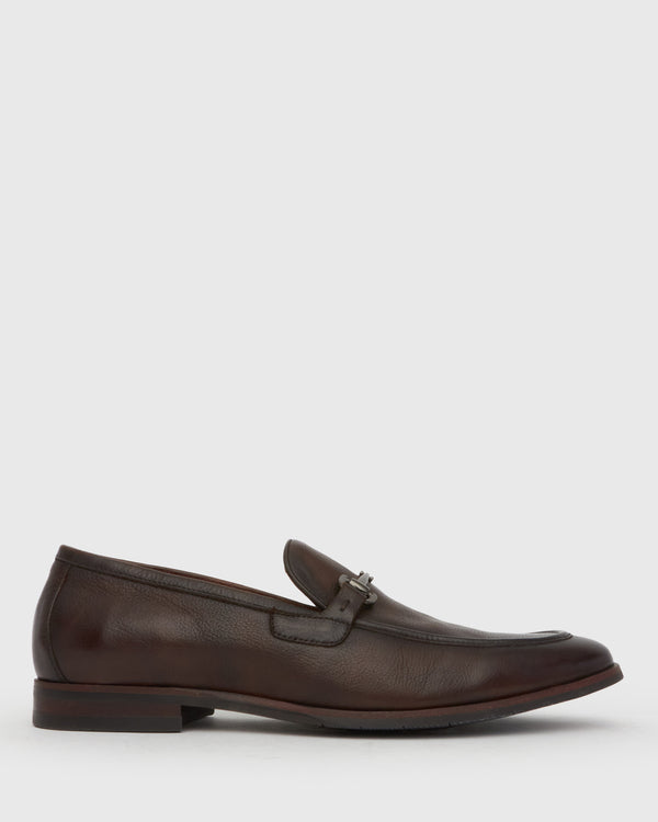 betts NATE Leather Buckle Trim Loafers