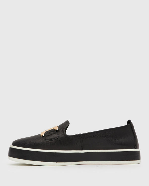 Betts NED Gold Trim Leather Loafers