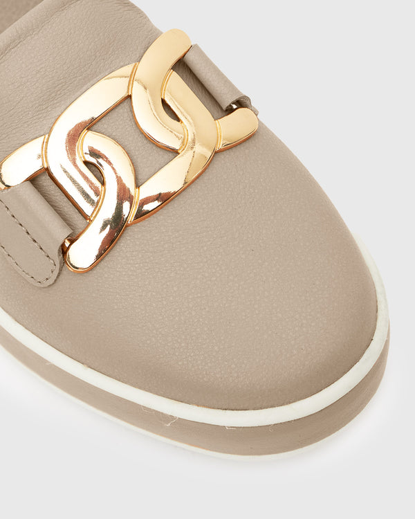 Betts NED Gold Trim Leather Loafers