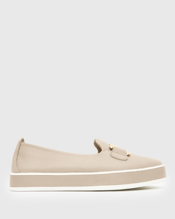 betts NED Gold Trim Leather Loafers