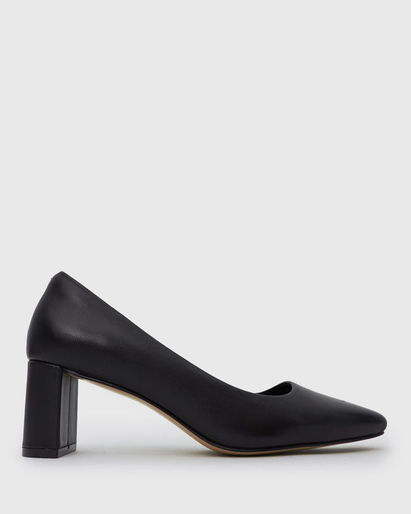 betts ORICAL Leather Low Block Heels