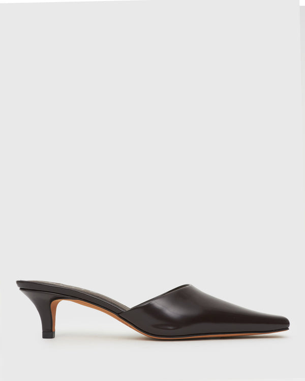 betts PASCAL Kitten Heel Square Toe Mules