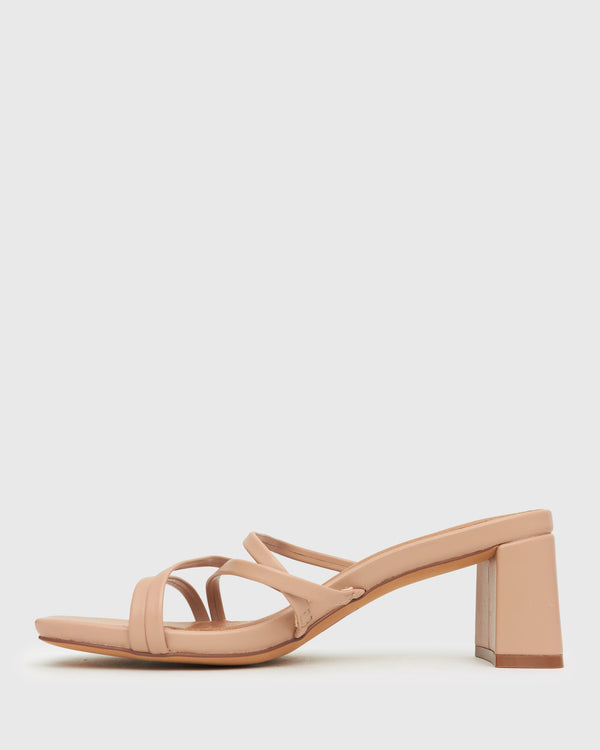 Betts PRAISE Strappy Block Heel Mules