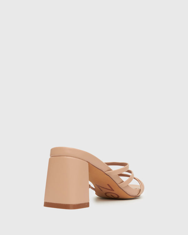 Betts PRAISE Strappy Block Heel Mules