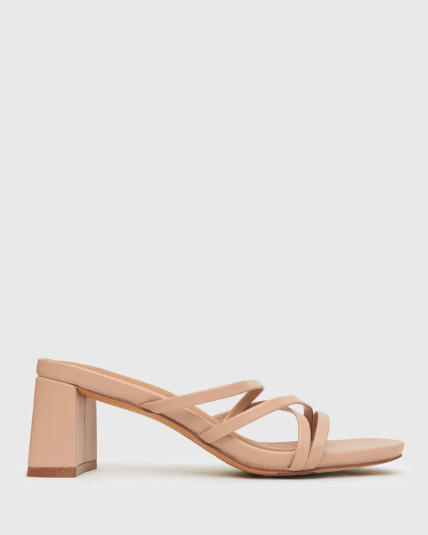 betts PRAISE Strappy Block Heel Mules