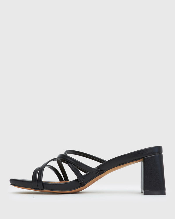 Betts PRAISE Strappy Block Heel Mules