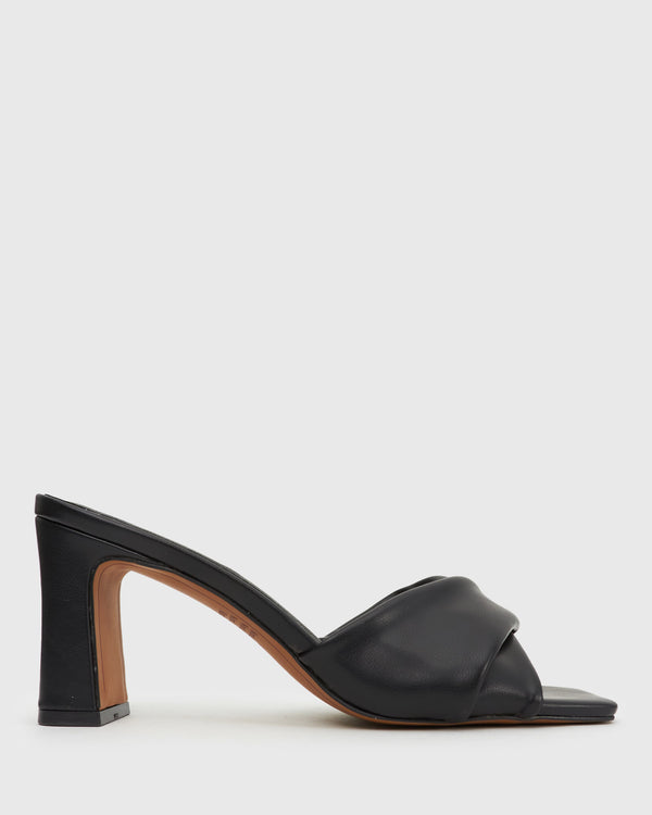 betts UNITE Twist Front Block Heel Mules