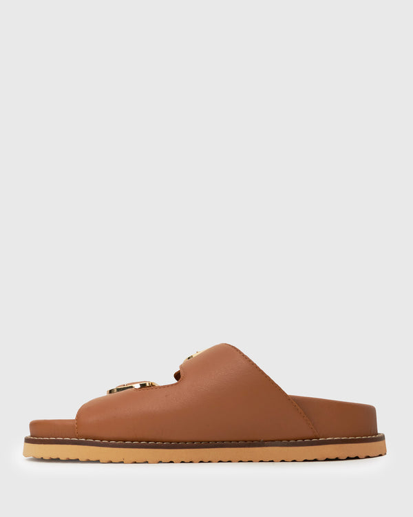 Betts Wider Fit HUSH Leather Buckle Slides