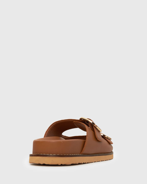 Betts Wider Fit HUSH Leather Buckle Slides