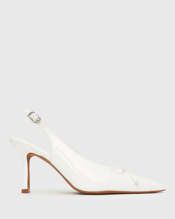 betts YVETTE Bow Slingback Stiletto Heels