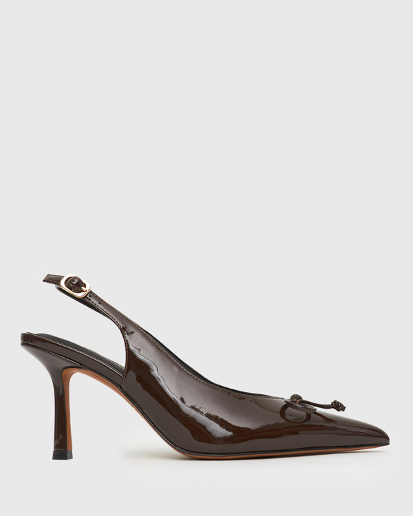 betts YVETTE Bow Slingback Stiletto Heels