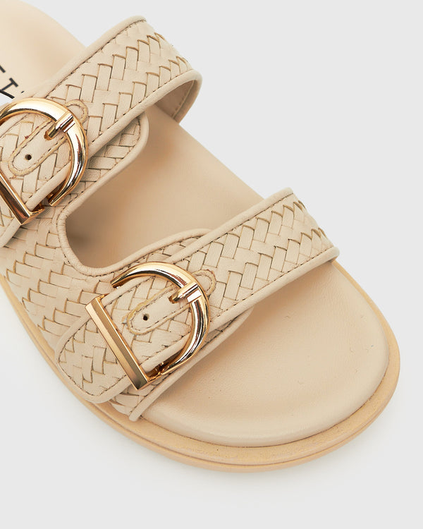 Betts PRE-ORDER ASTAR Leather Woven Strap Footbed Slides