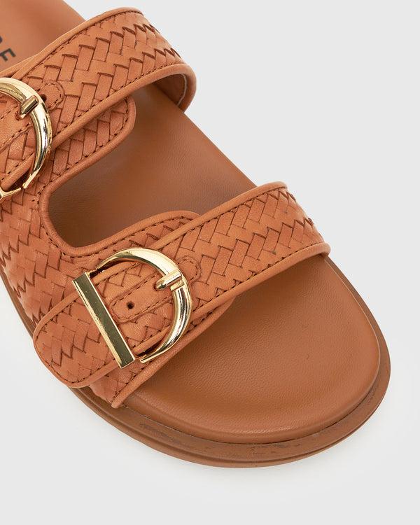 Betts PRE-ORDER ASTAR Leather Woven Strap Footbed Slides