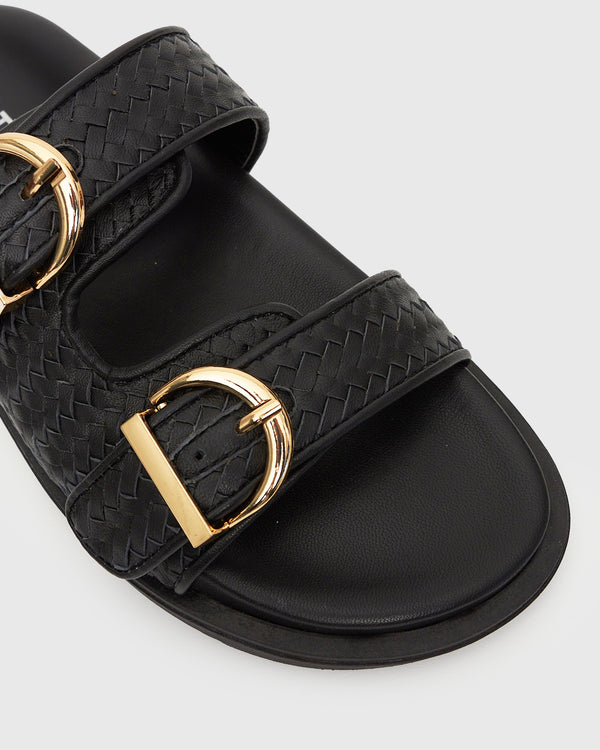 Betts PRE-ORDER ASTAR Leather Woven Strap Footbed Slides