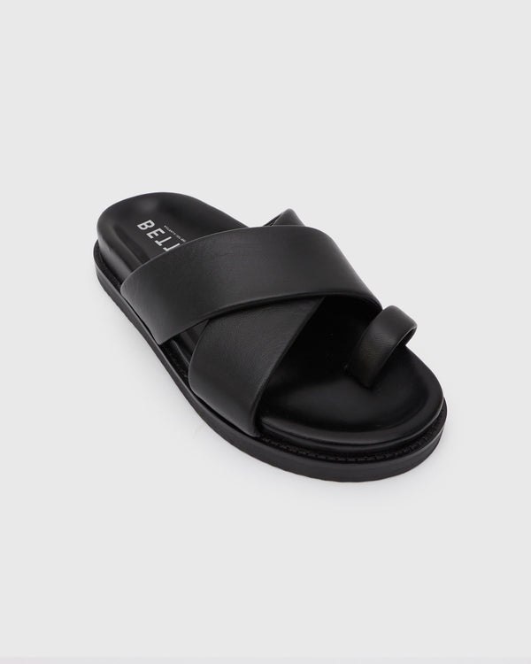 Betts PRE-ORDER BERMUDA Leather Crossover Slide Sandals