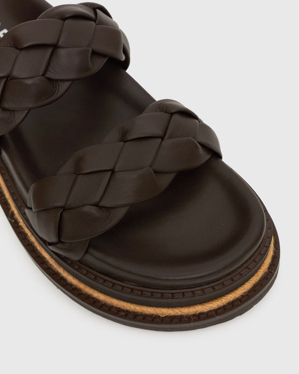 Betts PRE-ORDER HEIDI Braided Leather Flatform Slides