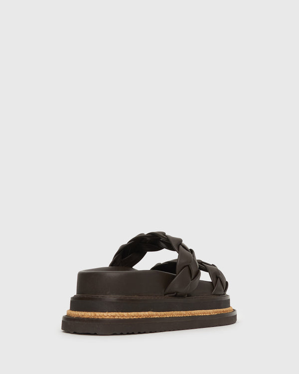 Betts PRE-ORDER HEIDI Braided Leather Flatform Slides
