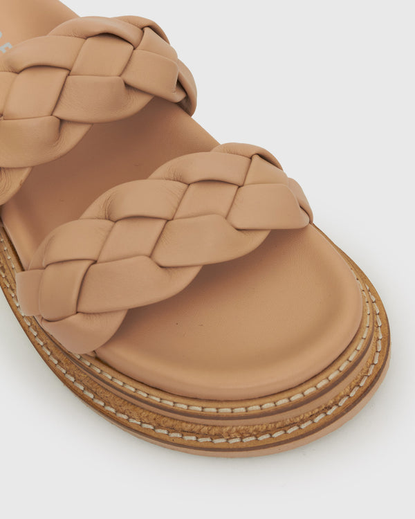 Betts PRE-ORDER HEIDI Braided Leather Flatform Slides