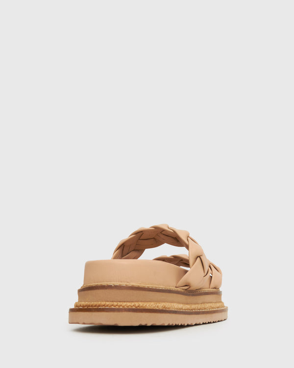Betts PRE-ORDER HEIDI Braided Leather Flatform Slides