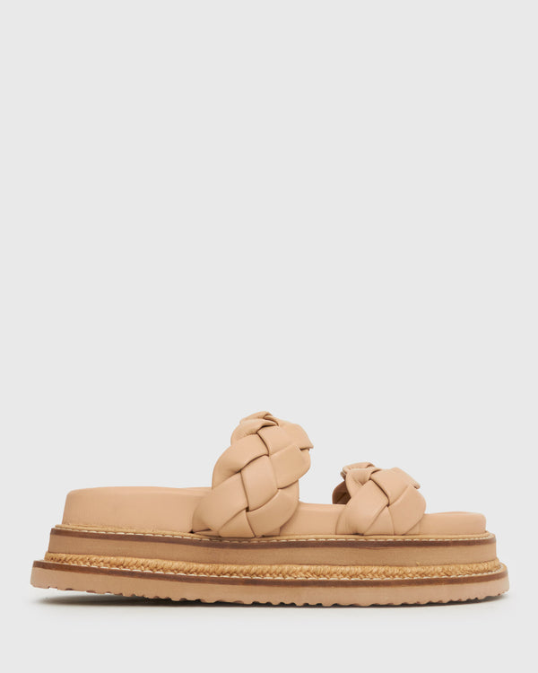 betts PRE-ORDER HEIDI Braided Leather Flatform Slides
