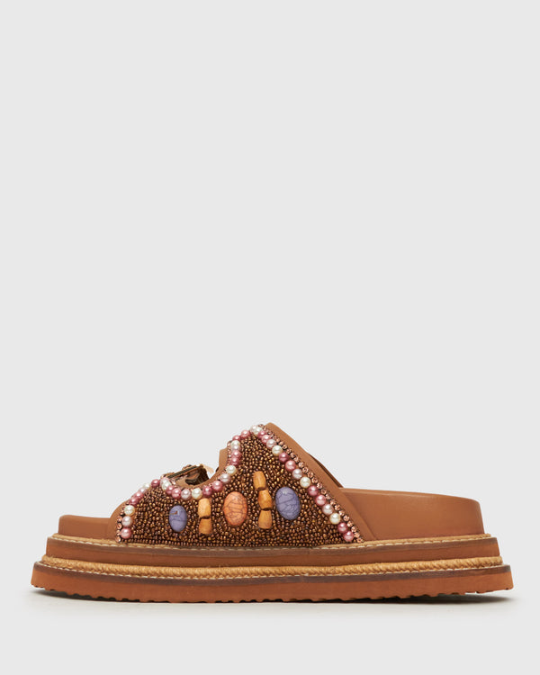 Betts PRE-ORDER HONOLULU Leather Multi Beaded Slides