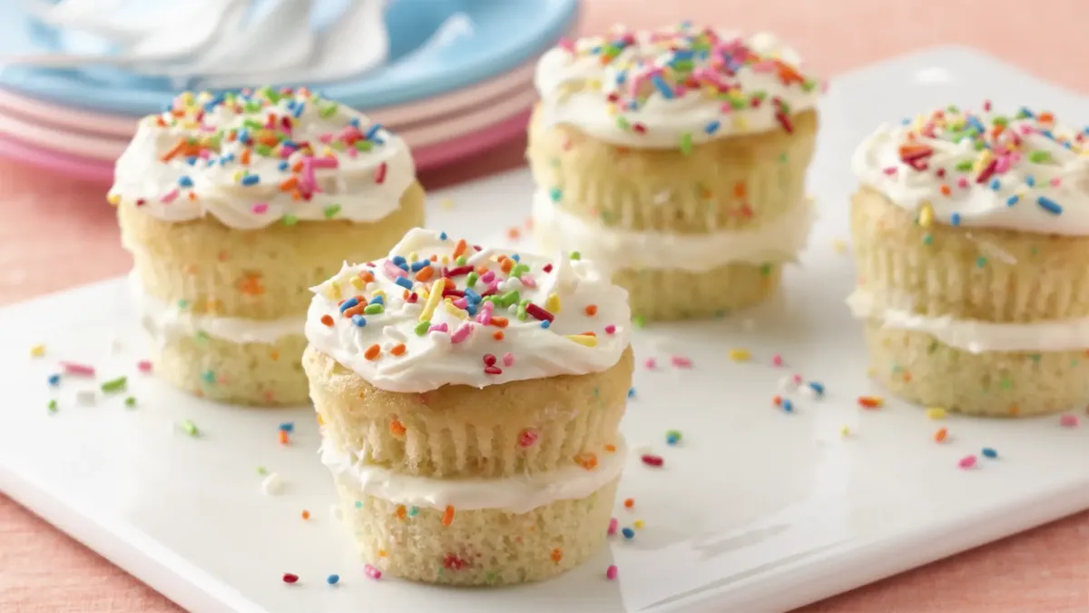 betty crocker Layered Sprinkle Cupcakes