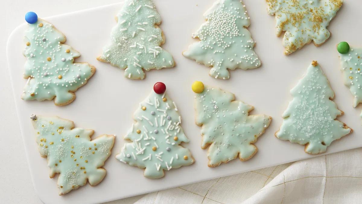 betty crocker Retro Tinsel Christmas Tree Cookies