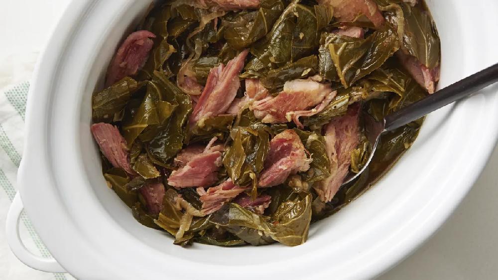 betty crocker Slow-Cooker Collard Greens with Ham
