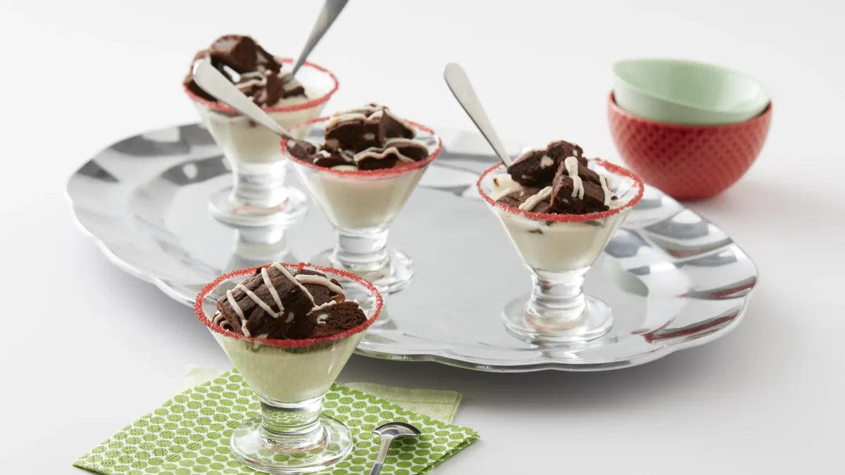 betty crocker Spiked Peppermint Brownie Parfait