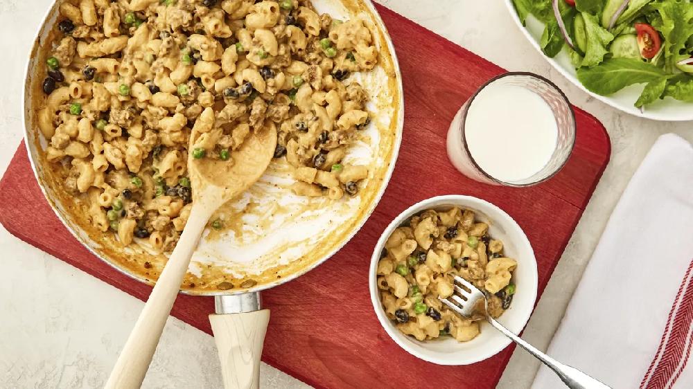 betty crocker Cheeseburger Macaroni with Beans and Peas