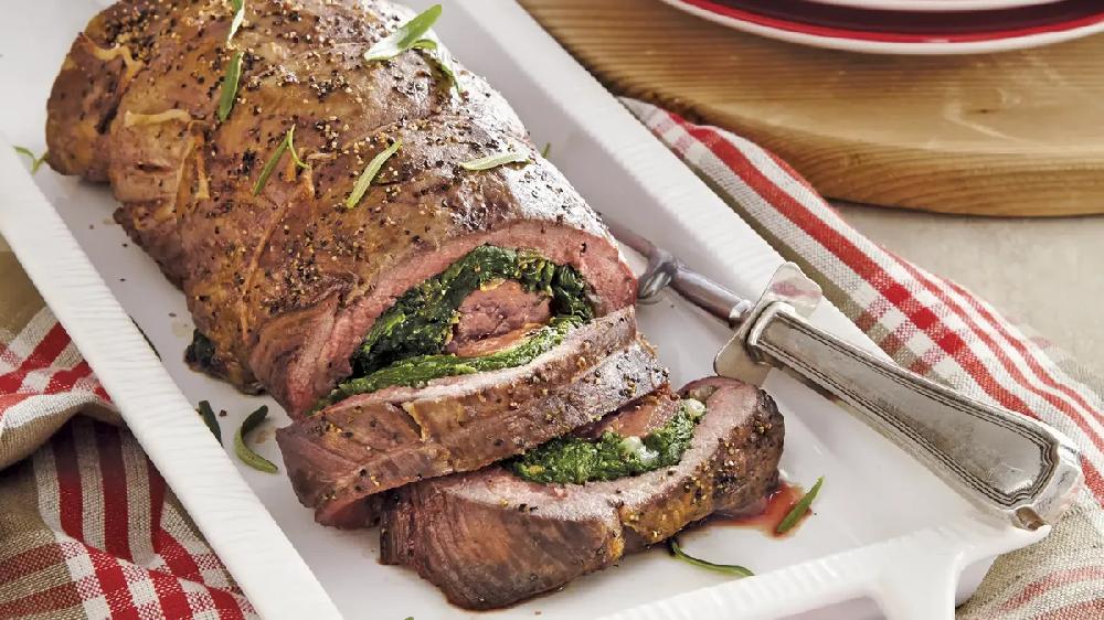 betty crocker Onion-Spinach Stuffed Beef Tenderloin