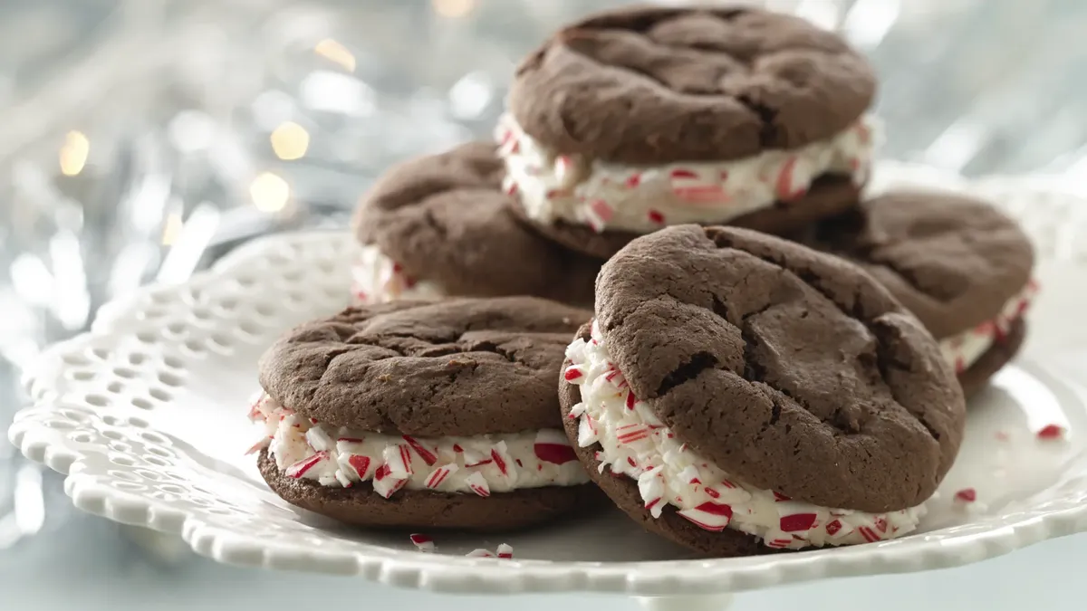 betty crocker Peppermint-Chocolate Cake Mix Sandwich Cookies