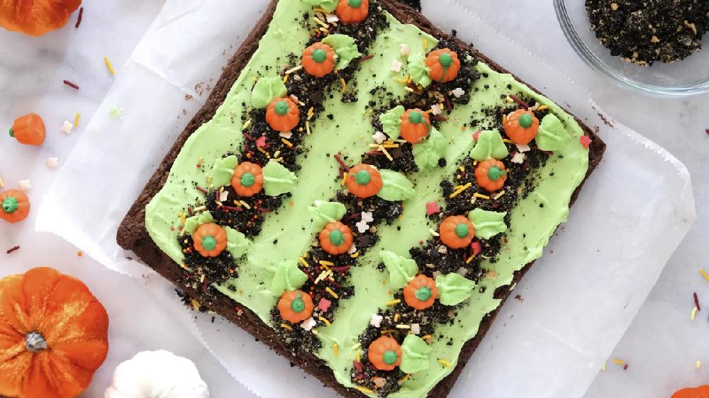 betty crocker Pumpkin Patch Brownies with Homemade Buttercream