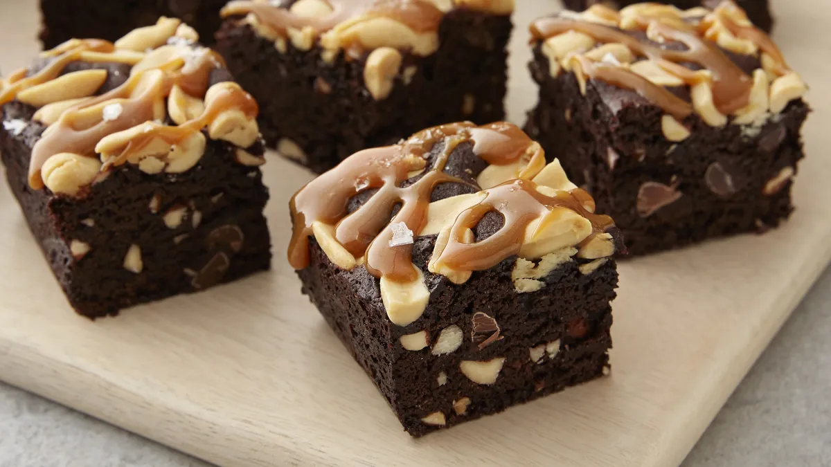 betty crocker Salted Caramel Peanut Oat Flour Brownies