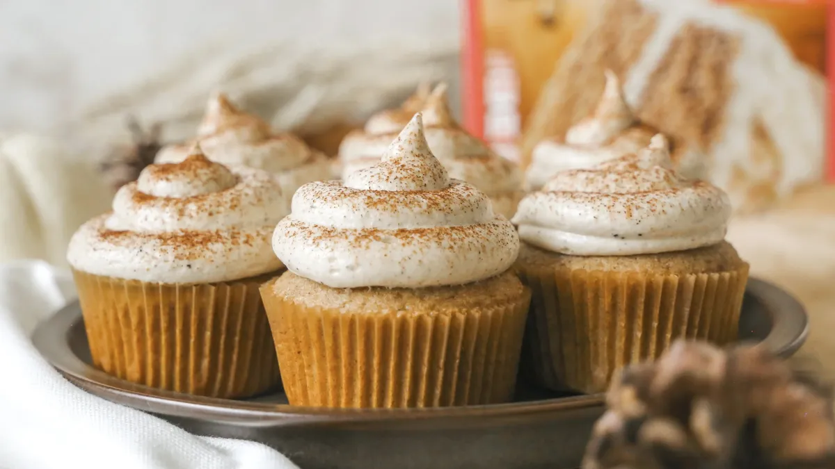 betty crocker Spice Cupcakes with Brown Butter Cream Cheese Frosting
