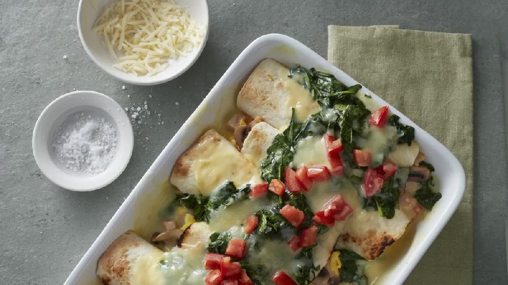 betty crocker Spinach-Mushroom Eggs Benedict Enchiladas