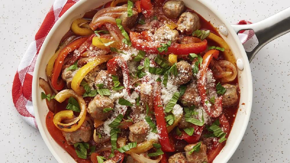 betty crocker Turkey Sausage Pepper and Onion Skillet