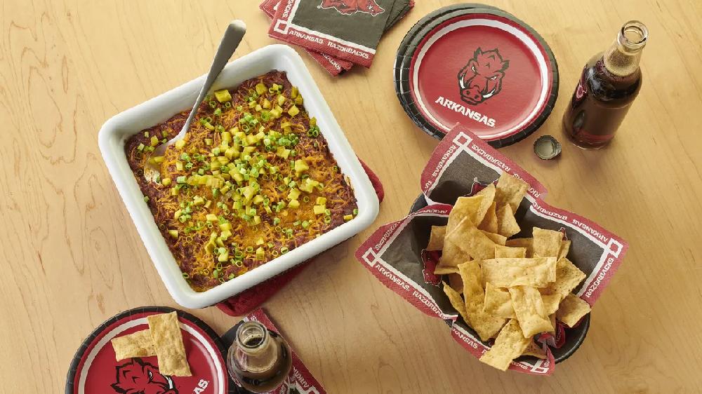betty crocker University of Arkansas Razorbacks™ Baked Cheesy Pulled Pork Dip